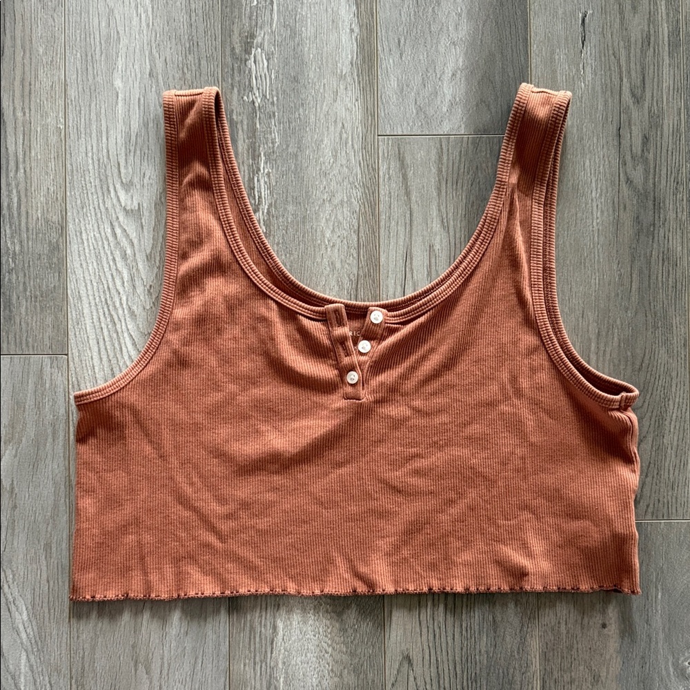 American Eagle Crop Ribbed Tank, Size XLarge